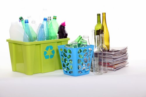 Professional waste removal team at a Temple construction site